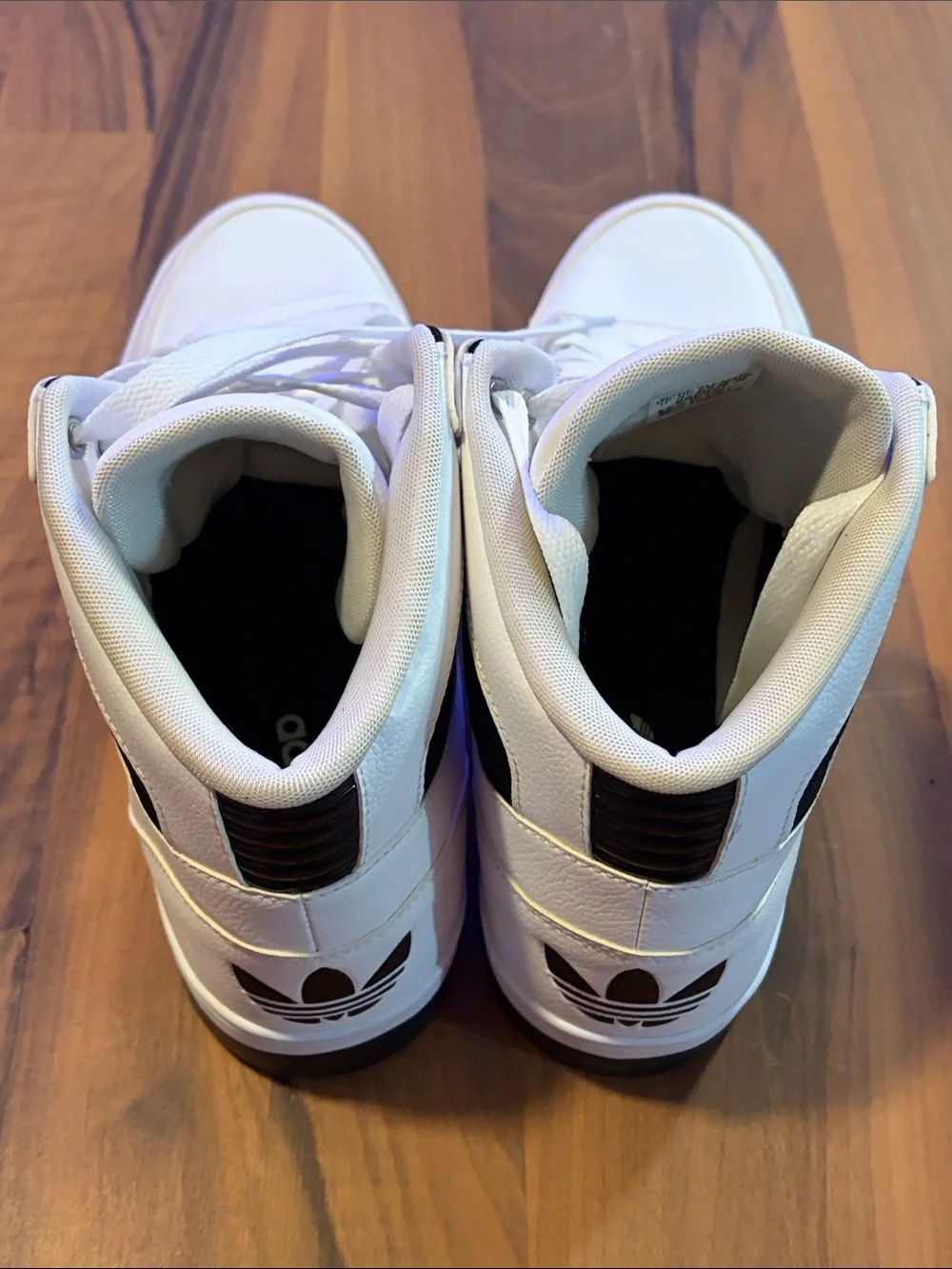adidas White and Black High-Top Sneakers